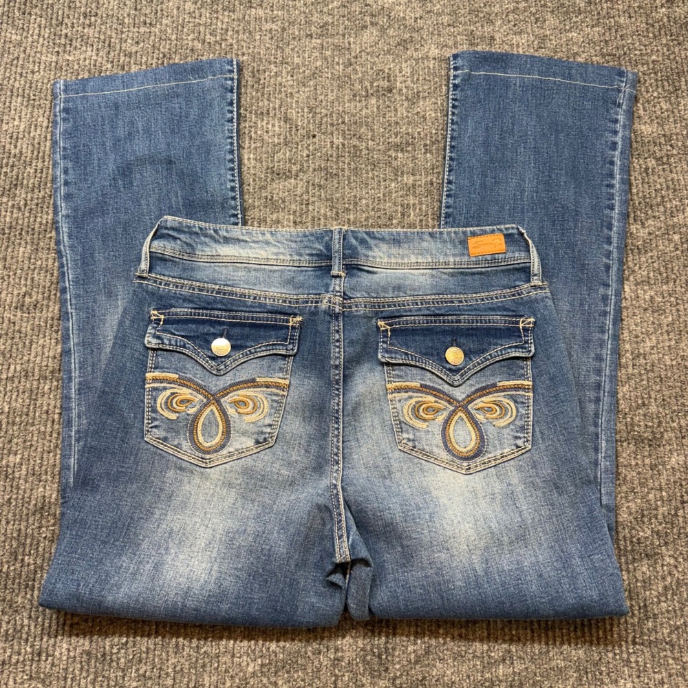 Seven7‎ Rocker Slim Boot Jeans Womens 12 Embroidered Bootcut Y2K Denim